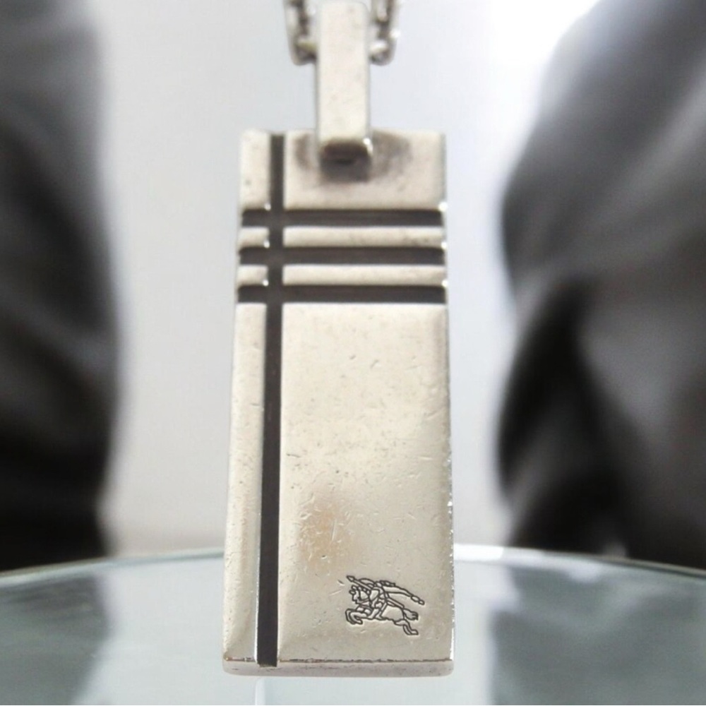 BURBERRY Black Label Silver Ag925 Pendant Necklace 🔥